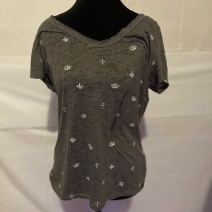 Rock & Republic Gray Graphic Relaxed T-Shirt